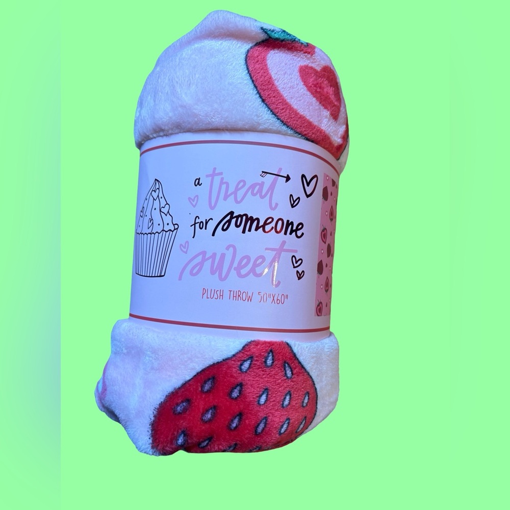 Strawberry Plush Throw Blanket